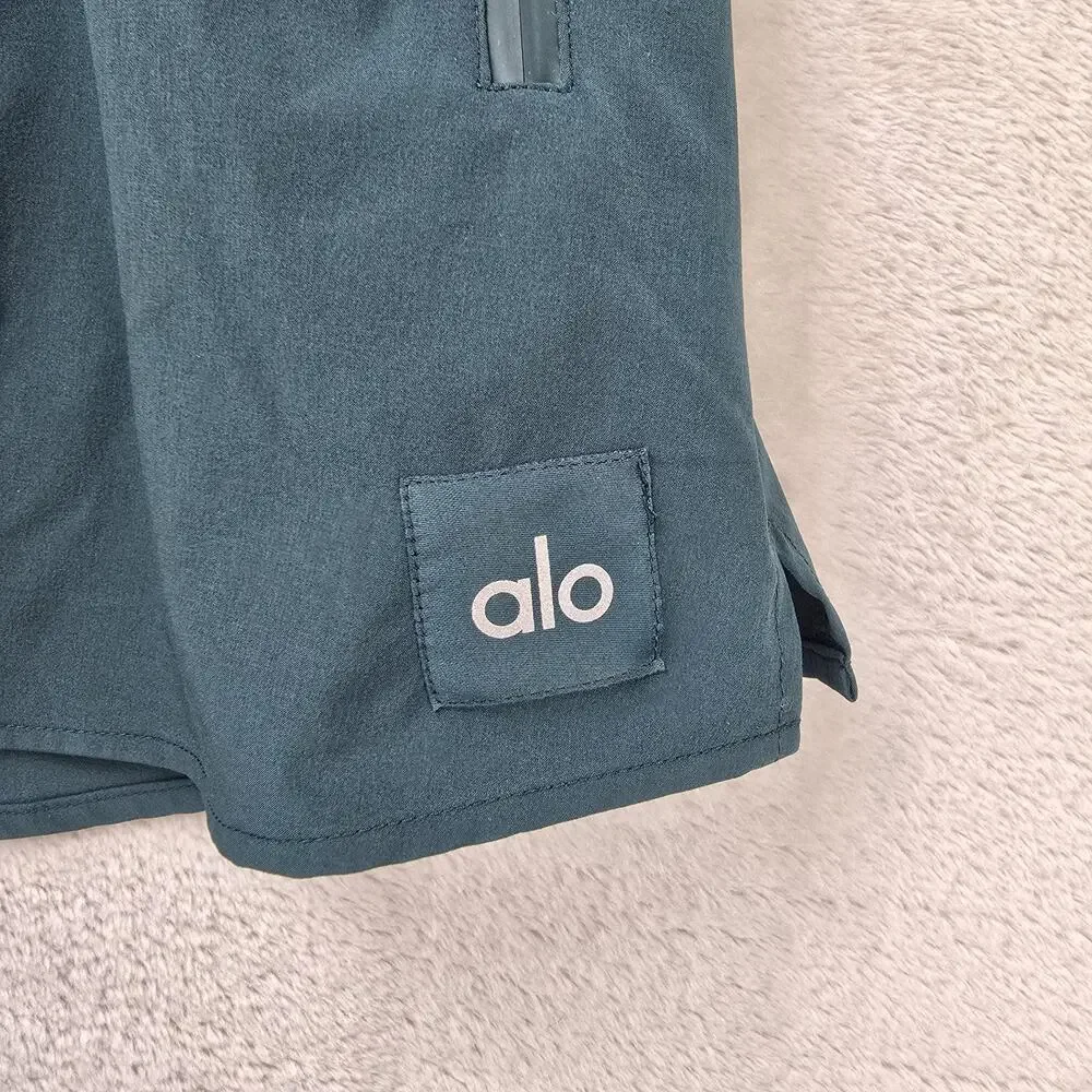 Alo High-Waist Elevation Mini Skirt Womens XS Midnight Green Fleeced Lined
